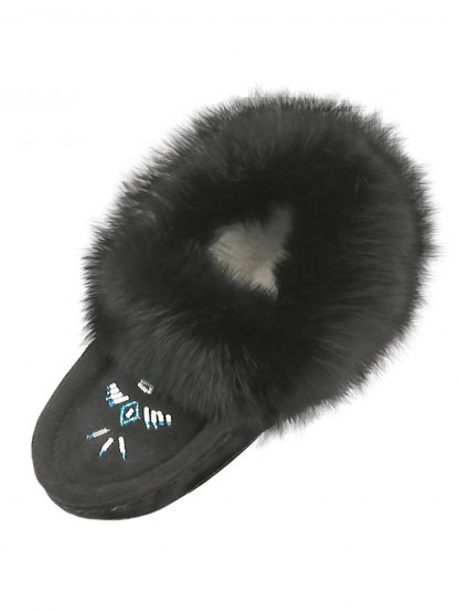 Mocassins avec fourrure, Perlé, Semelle Double